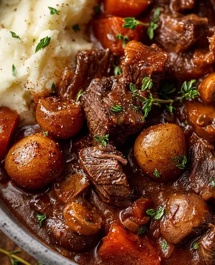 Slow Cooker Beef Bourguignon Recipe
