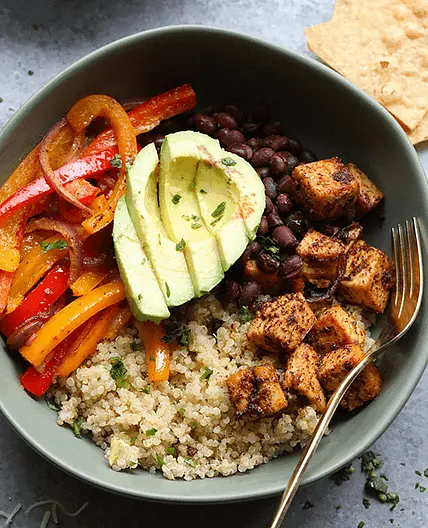 Tofu Quinoa Burrito Bowls