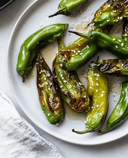 Blistered Shishito Peppers with Soy and Sesame