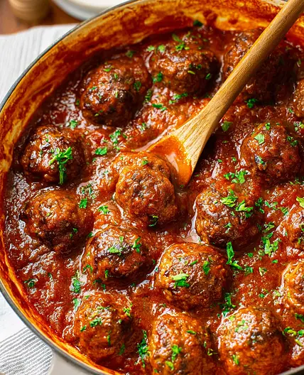 Greek Beef Meatballs in Tomato Sauce Recipe