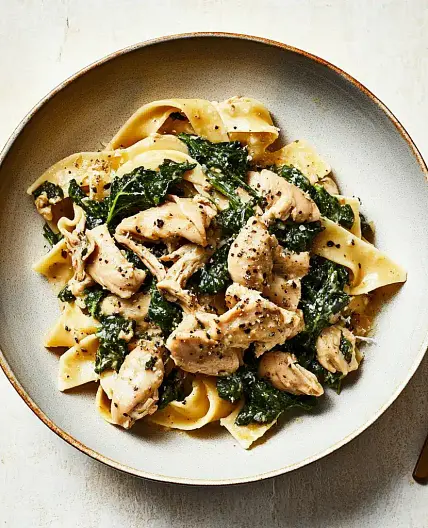 Rotisserie Chicken and Greens Pasta Easy Weeknight Meal