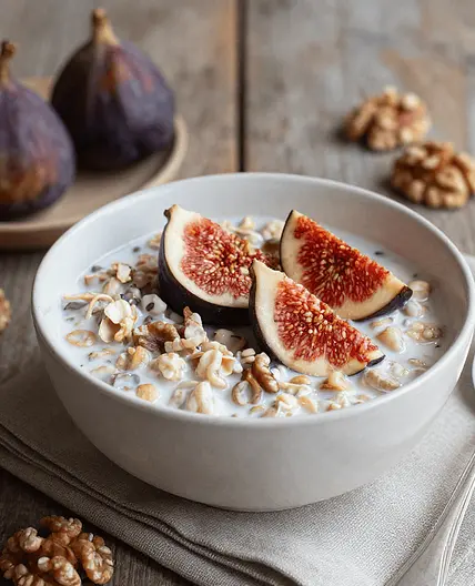 Overnight Oats with fig and walnut
