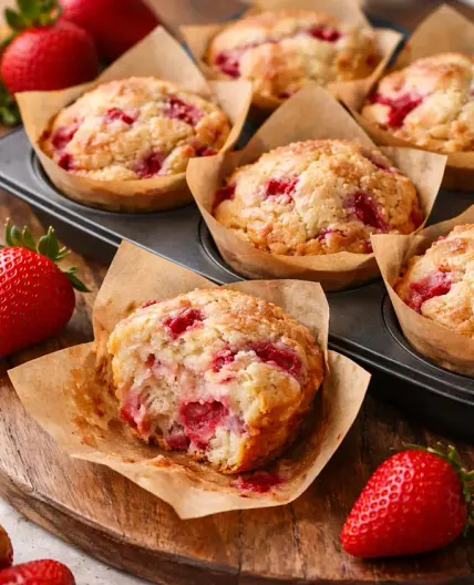 Bakery-Style Strawberry Muffins