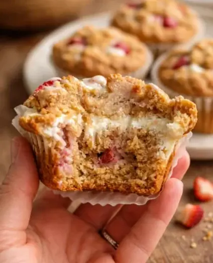 Vegan and Gluten-Free Strawberries and Cream Dream Muffins