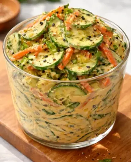 Creamy Asian Cucumber Salad Bowl
