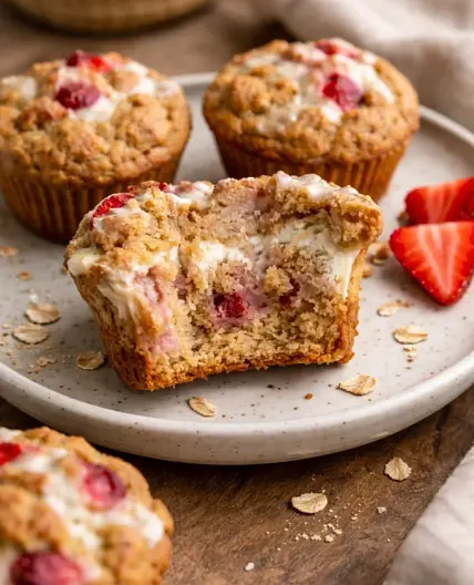 Vegan and Gluten-Free Strawberries and Cream Dream Muffins