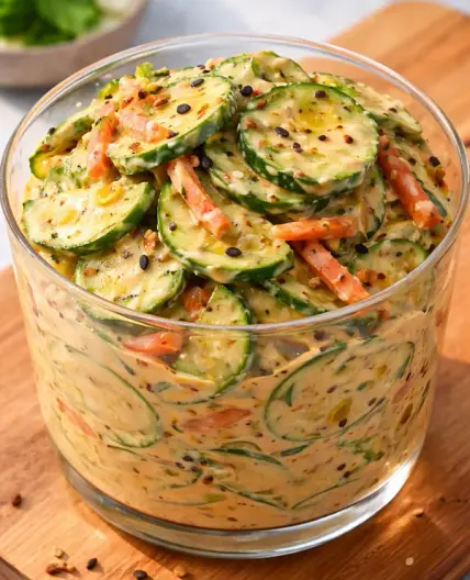 Creamy Asian Cucumber Salad Bowl