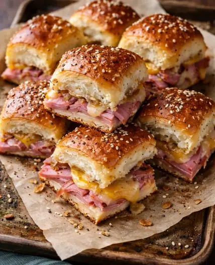 Easy Ham And Cheese Hawaiian Sliders