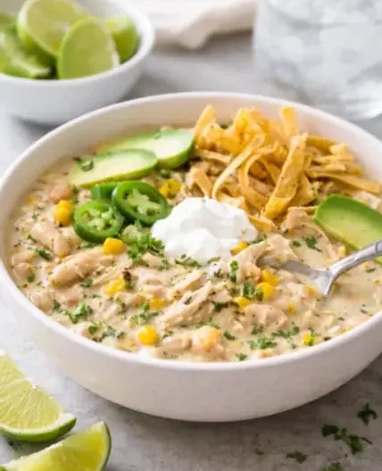 Creamy Crockpot White Chicken Chili