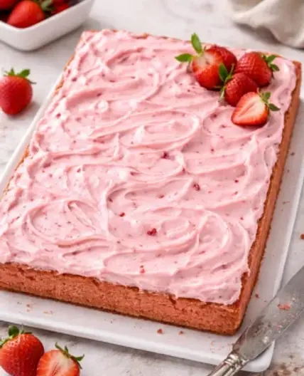 Best Strawberry Sheet Cake