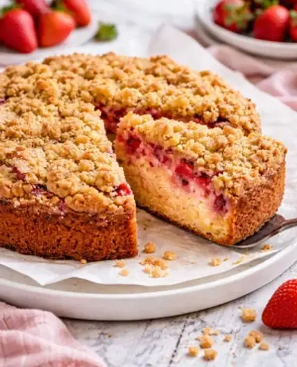 Strawberry Crumble Cake
