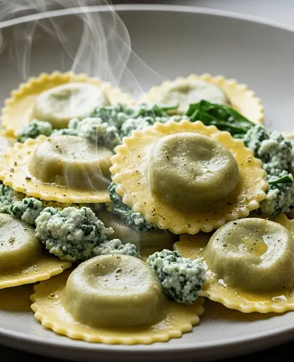 Ravioli maison sans FODMAP à la ricotta et aux épinards