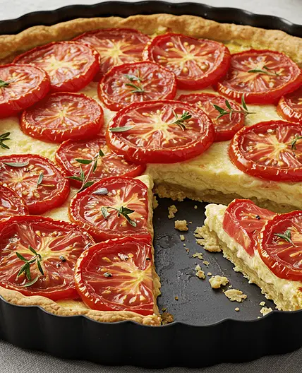 Tarte à la tomate sans gluten à la pâte maison