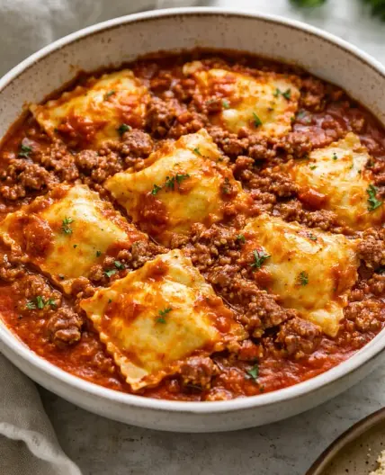 Crockpot Ravioli Lasagna