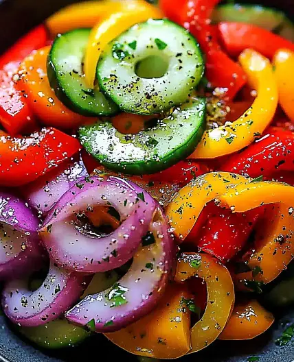 Cucumber Sweet Pepper Salad Easy Fresh Dinner