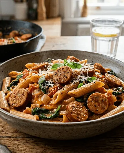 Wholewheat Spicy Sausage Pasta