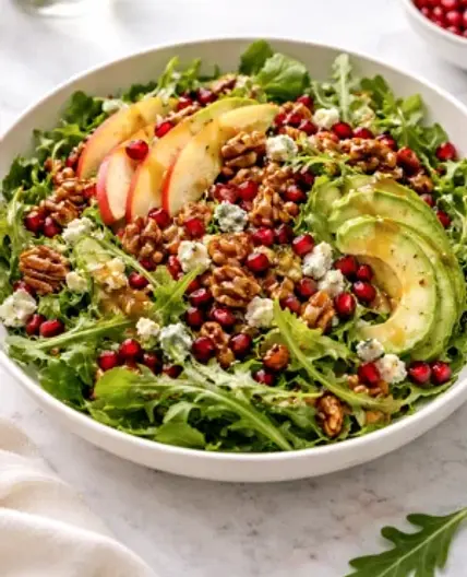 Winter Christmas Salad with Honey Mustard Dressing
