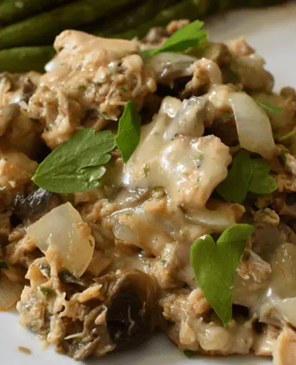 Canned Salmon and Mushrooms Skillet