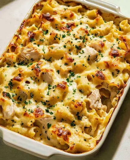 Chicken Alfredo Casserole Easy Comforting Weeknight Dinner