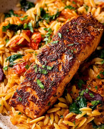 Tuscan Salmon and Orzo Recipe