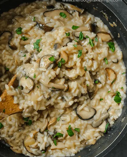 Creamy Vegan Miso Mushroom Risotto
