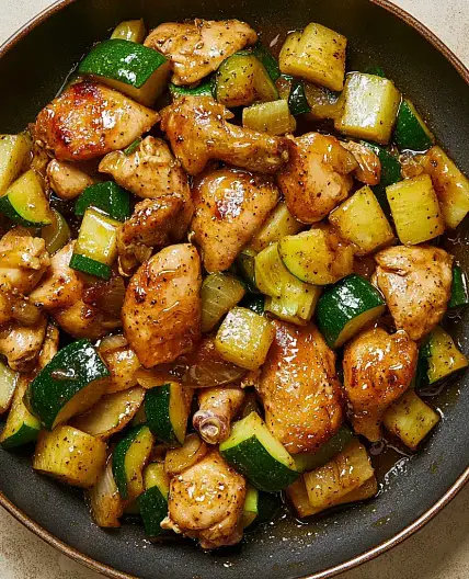 Honey Garlic Chicken and Zucchini Skillet Easy Weeknight Dinner