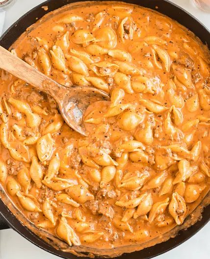 Creamy Beef and Shells