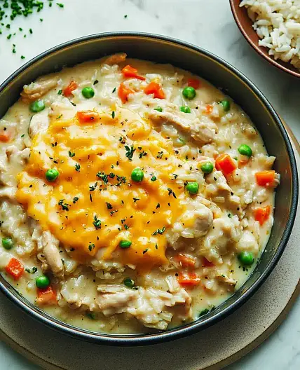 Cheesy Instant Pot Chicken and Rice Easy Weeknight Dinner