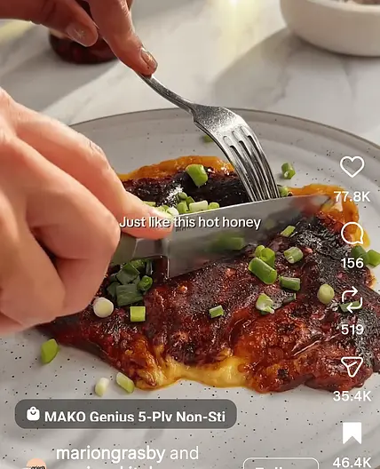 Hot honey cheese omelette