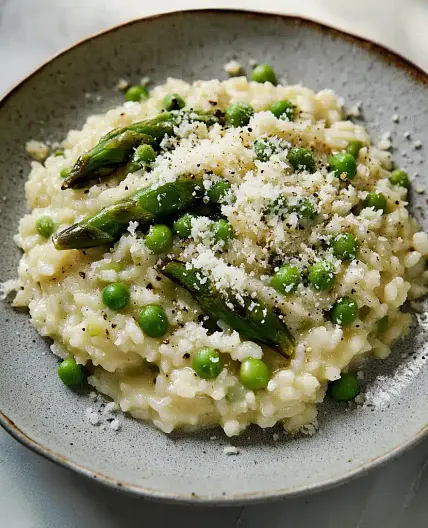 Risotto with Asparagus and Peas Easy Spring Dinner