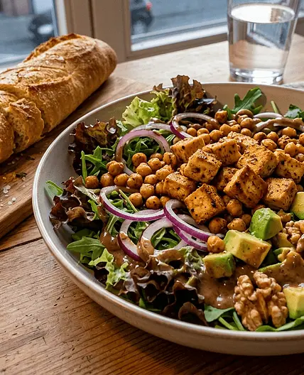 Salat-Mix mit Tofu & Kichererbsen