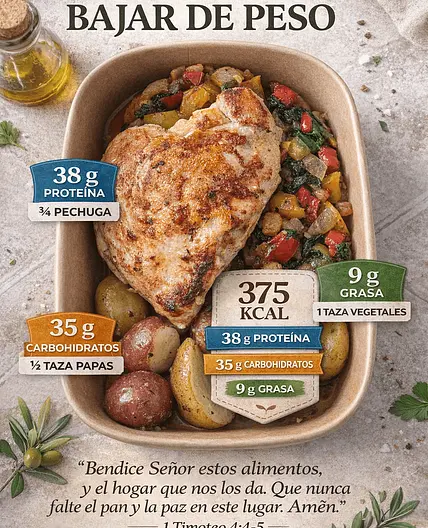 Pechuga pollo con patitas y vegetales