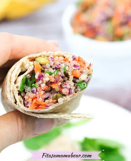 Quinoa Veggie Wrap With Homemade Zesty Italian Dressing (Gluten-Free I Vegan)