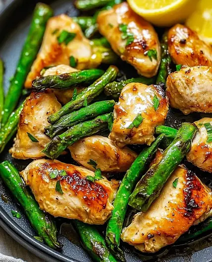 Air Fryer Chicken Breast Asparagus Lemon Easy Weeknight Meal