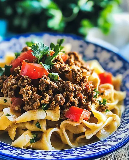 15 Minute Ground Beef Turkish Pasta Recipe Comforting Easy Win