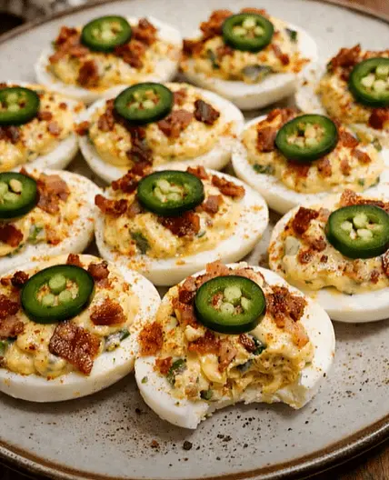 Bacon Jalapeño Popper Deviled Eggs – Creamy, Spicy & Totally Irresistible!