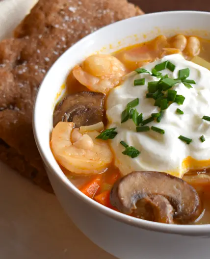 Creamy Shrimp and Mushroom Soup