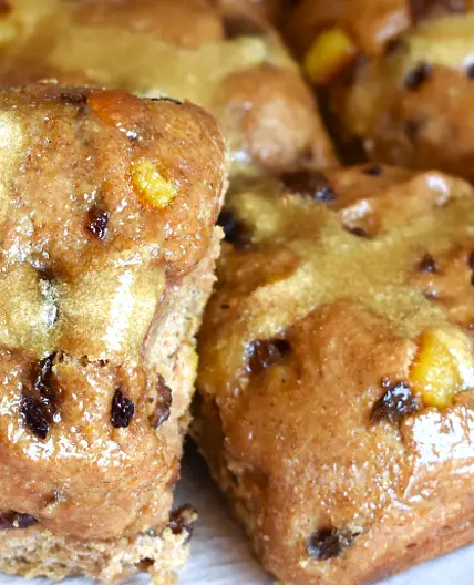 Sourdough Hot Cross Buns with Fresh Milled Flour