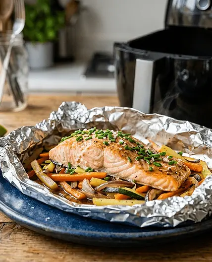 Salmón al papillote en freidora de aire (Air Fryer)
