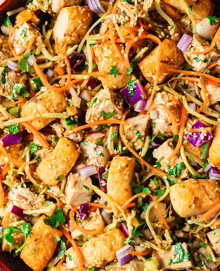 Sesame-Crouton Asian Chicken Salad