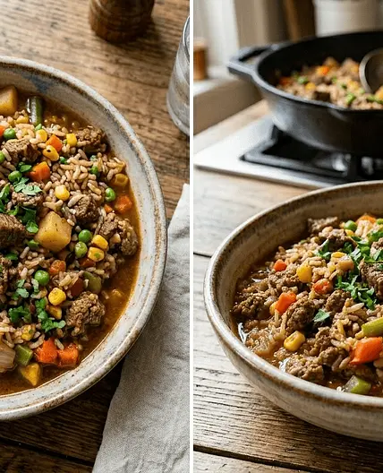 Beef, Potato, & Rice Savory Bowls