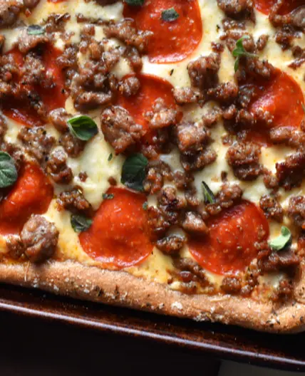 Easy Sourdough Sheet Pan Pizza