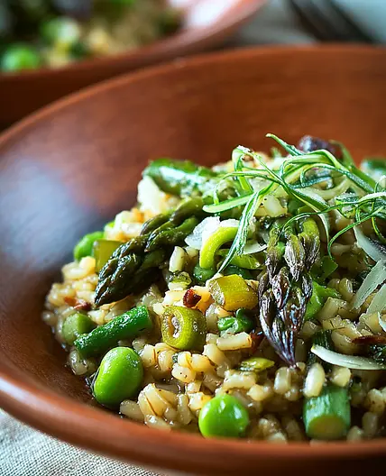 Spring Vegetable Brown Rice Risotto Recipe