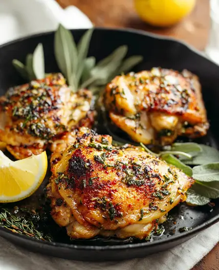 Lemon Herb Roasted Chicken Thighs Your New Favorite Cozy Easy Dinner