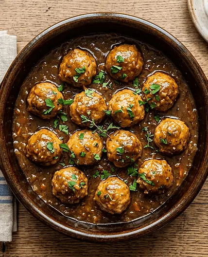 Albóndigas en Salsa Española (Sin Gluten y Ligeras)