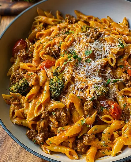 Creamy Tomato Beef Pasta Recipe