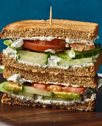 Cucumber, Avocado, Tomato & Goat Cheese Sandwich