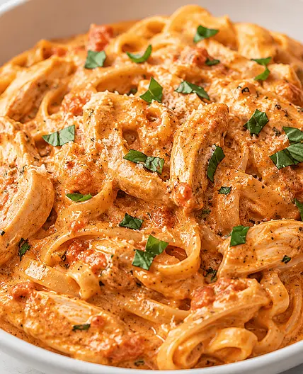 Instant Pot Chicken in Creamy Tomato Alfredo Sauce