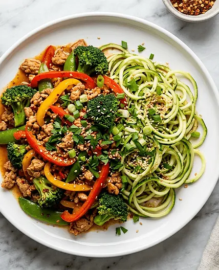 Spicy Turkey Stir Fry with Zoodles