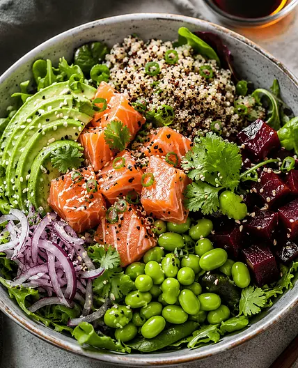 Lachs-Avocado-Bowl